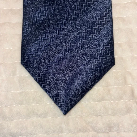 Tommy Hilfiger Deep Blue Herringbone Tie - Picture 2 of 4